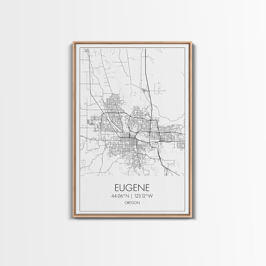 Eugene Street Map, Oregon Map, City Map Art, Minimalist Art, Wall Art, Canvas Print, Traveler Gift, Home Office Wall Art, Travel Décor