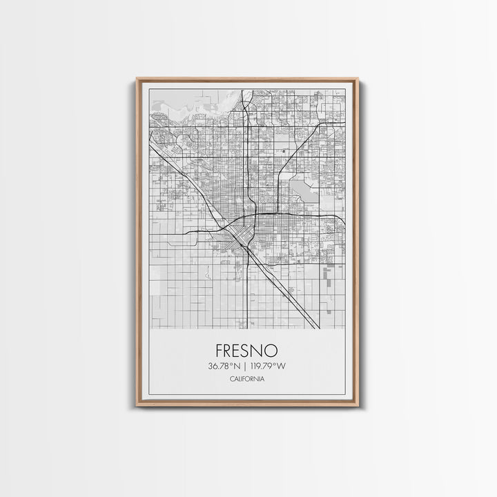 Fresno Street Map, California Map, City Map Art, Minimalist Art, Wall Art, Canvas Print, Bar Wall Art, Teen Gift, Travel Wall Art,