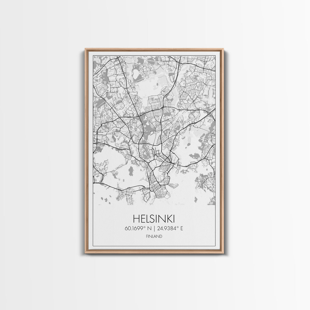 Helsinki Street Map, Finland Map, Europe City Map Art, Minimalist Art, Wall Art, Canvas Print, Travel Wall Art, Gifts For Him, Bedroom Art