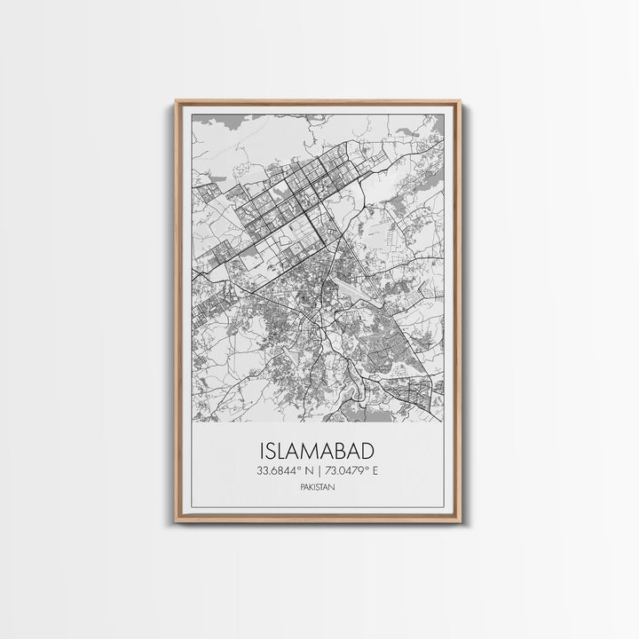 Islamabad Street Map, Pakistan Map, City Map Art, Minimalist Art, Wall Art, Canvas Print, Travel Lover Gift, Living Room Art, Travel Prints