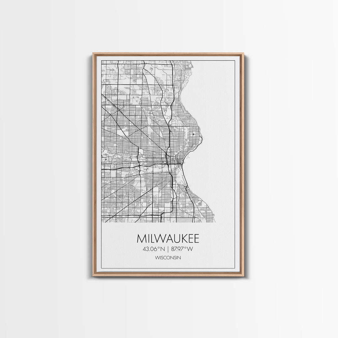 Milwaukee Street Map, Wisconsin Map, City Map Art, Modern Art, Wall Art, Canvas Print, Bedroom Prints, Travel Wall Décor, Friend Gift