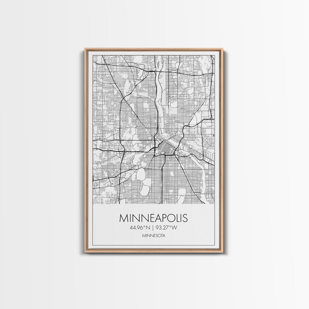 Minneapolis Street Map, Minnesota Map, City Map Art, Modern Art, Wall Art, Canvas Print, Travel Print, Master Bedroom Art, Graduation Gift