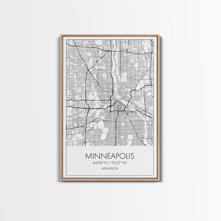 Minneapolis Street Map, Minnesota Map, City Map Art, Modern Art, Wall Art, Canvas Print, Travel Print, Master Bedroom Art, Graduation Gift