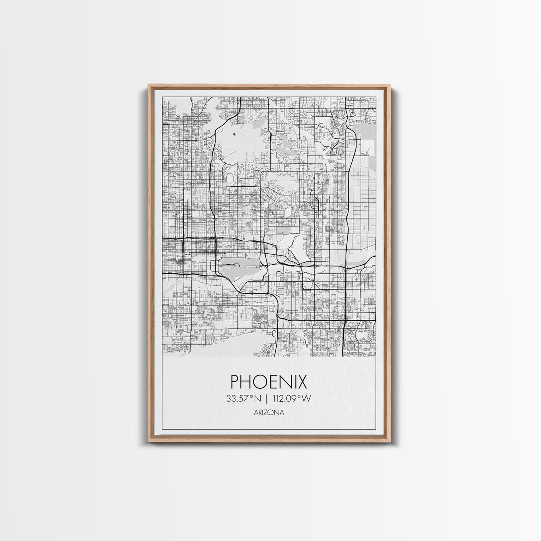 Phoenix Street Map, Arizona Map, City Map Art, Minimalist Art, Wall Art, Canvas Print, Master Bedroom Décor, Gifts For Her, Travel Wall Art