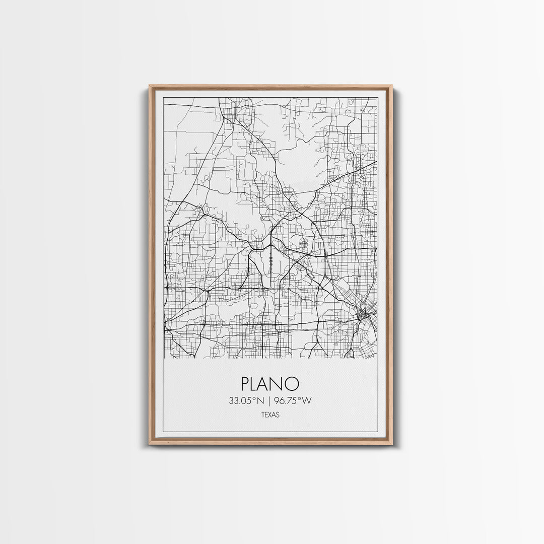 Plano Street Map, Texas Map, City Map Art, Minimalist Art, Wall Art, Canvas Print, Wall Art Prints, Travelling Gift, Living Room Décor