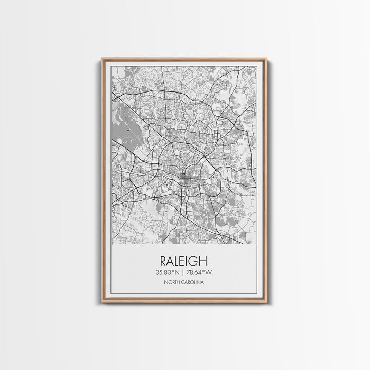 Raleigh Street Map, North Carolina Map, City Map Art, Minimalist Art, Wall Art, Canvas Print, Travel Lover Gift, Bedroom Wall Art