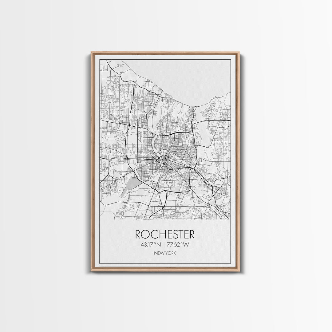 Rochester Street Map, New York Map, City Map Art, Minimalist Art, Wall Art, Canvas Print, Boys Room Décor, Best Friend Gift, Travel Print