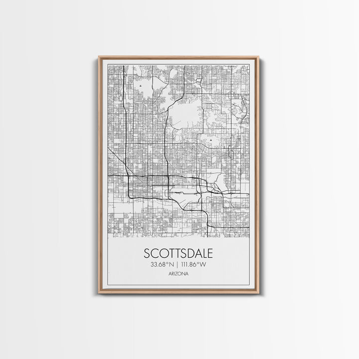 Scottsdale Street Map, Arizona Map, City Map Print, Minimalist Art, Wall Art, Canvas Print, Home Office Art, Gift For Her, Travel Wall Print