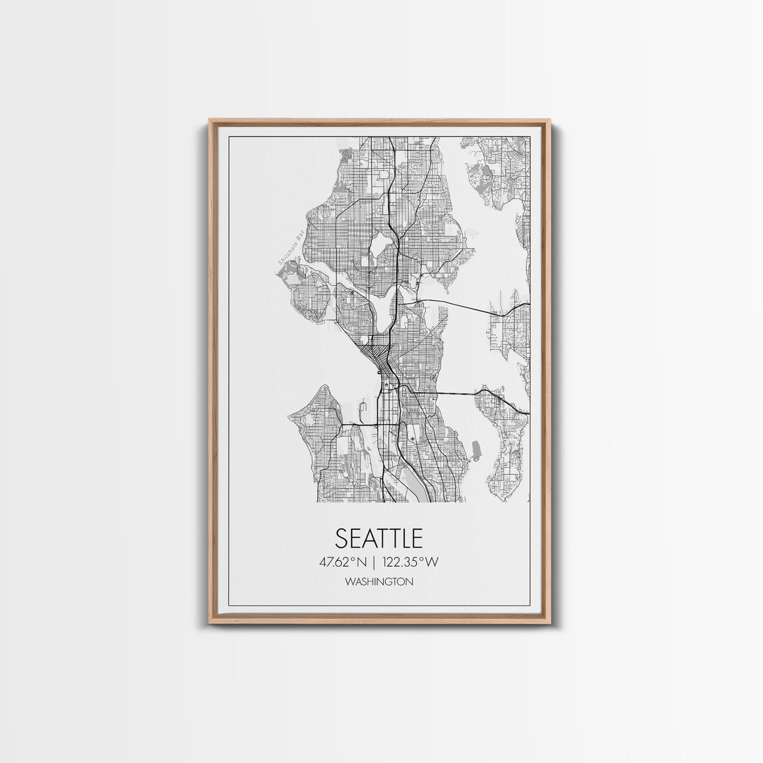 Seattle Street Map, Washington Map, City Map Print, Minimalist Art, Wall Art, Canvas Print, Unique Wall Décor, Anniversary Gift, Travel Art