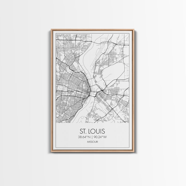 St Louis Street Map, Missouri Map, City Map Print, Modern Wall Art, Wall Art, Canvas Print, Dorm Room Décor, Travel Lover Gift, Travel Art