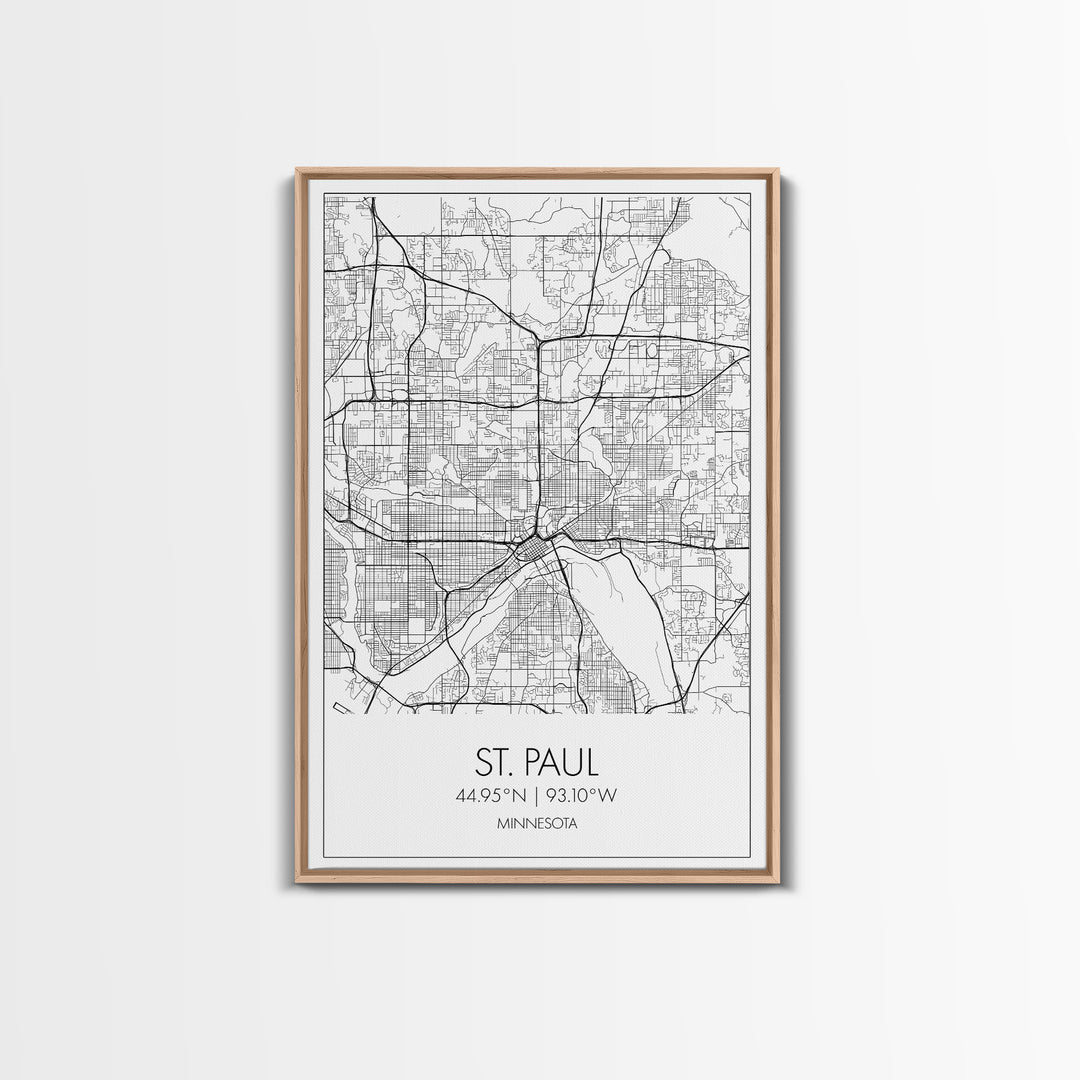 St Paul Street Map, Minnesota Map, City Map Print, Modern Wall Art, Wall Art, Canvas Print, Bedroom Wall Art, Traveler Gift, Travel Wall Art