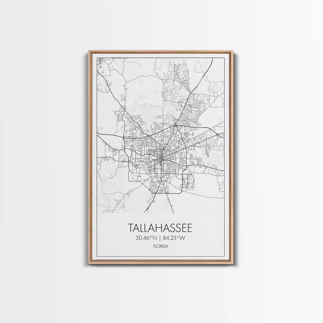 Tallahassee Street Map, Florida Map, City Map Print, Modern Wall Art, Wall Art, Canvas Print, Wall Art Canvas, Gift For Women, Travel Print