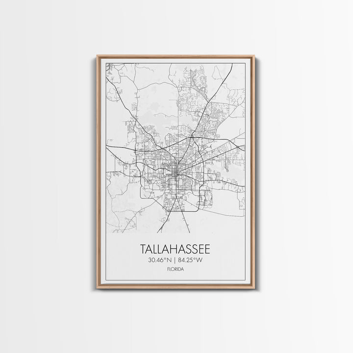 Tallahassee Street Map, Florida Map, City Map Print, Modern Wall Art, Wall Art, Canvas Print, Wall Art Canvas, Gift For Women, Travel Print