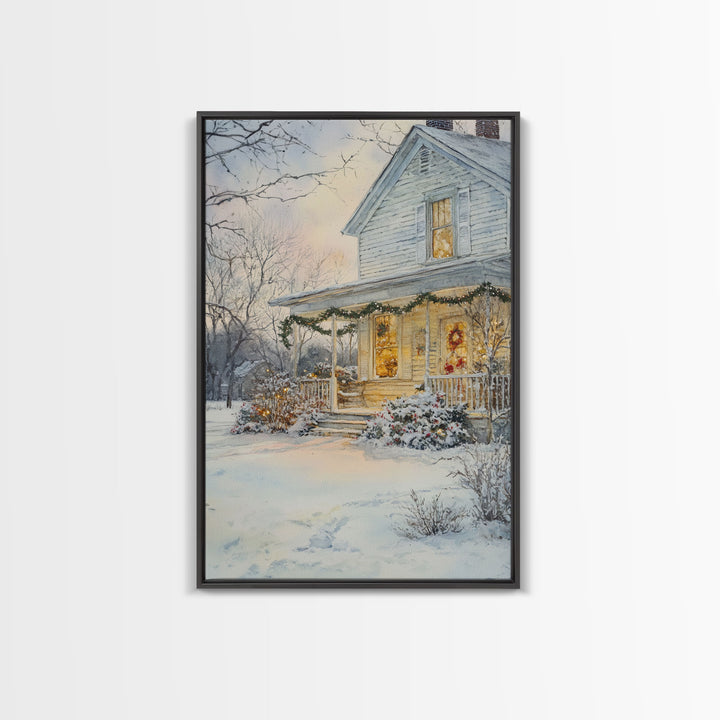 Farmhouse Christmas Decor, Wall Art, Retro Christmas Decor, Vintage Style Xmas Art for 2024, Modern Farmhouse Winter Landscape