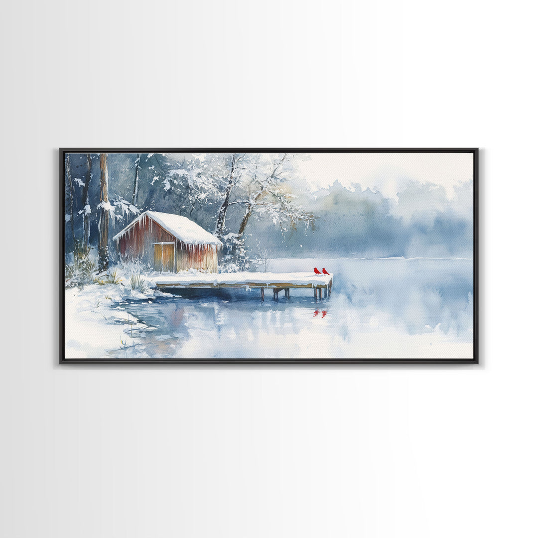 Winter Solitude - winter wall art, winter wonderland, watercolor Christmas, farmhouse Christmas decor, Christmas prints