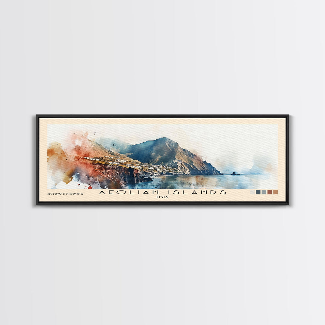 Aeolian Islands, Italy Watercolor Print, Vacation Gift, Italy Wall Art, Vacation Wall Art, Vacatation Memories, Beach Decor, Beach Or Lakehouse Art