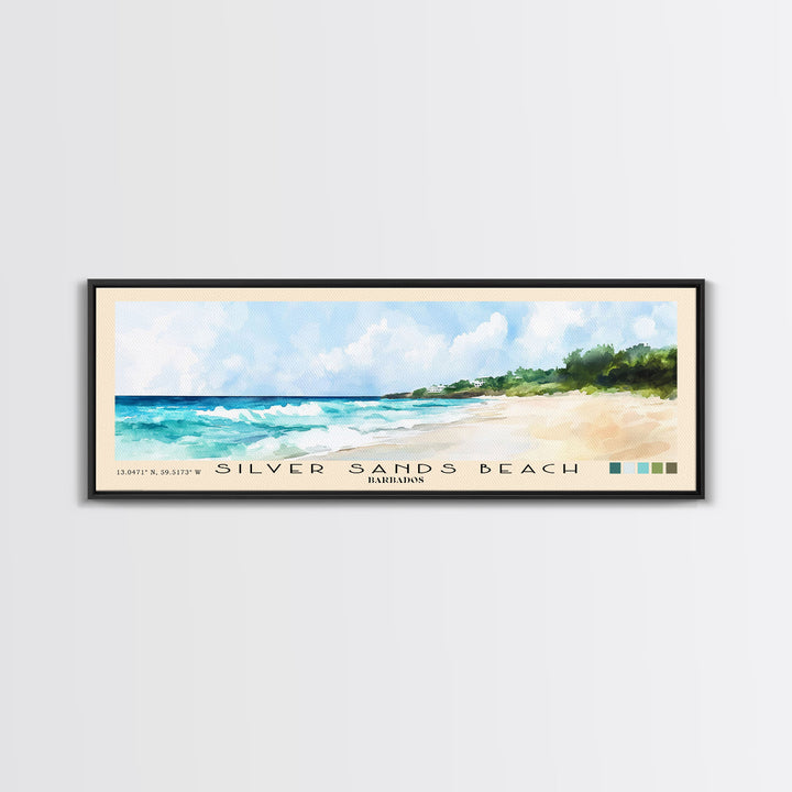 Silver Sands Beach, Barbados Watercolor Print, Vacation Gift, Barbados Wall Art, Vacation Wall Art, Vacatation Memories, Beach Decor, Beach Or Lakehouse Art