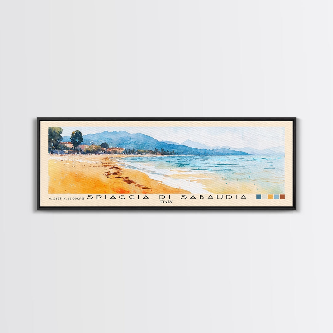 Spiaggia di Sabaudia, Italy Watercolor Beach Print, Vacation Gift, Italy Wall Art, Beach Painting, Beach Decor, Beach Painting