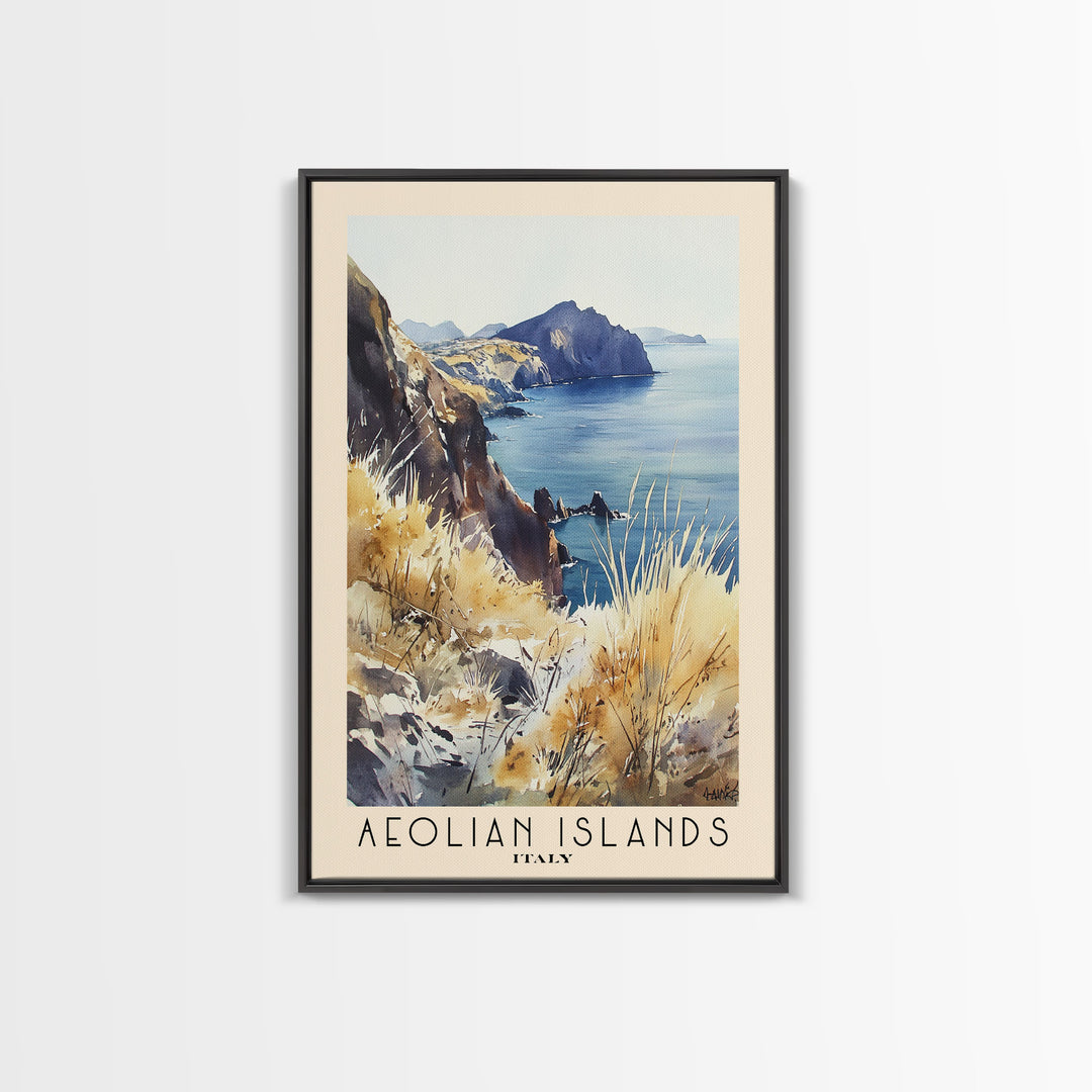 Aeolian Islands, Italy Watercolor Print, Vacation Gift, Italy Wall Art, Vacation Wall Art, Vacatation Memories, Beach Decor, Beach Or Lakehouse Art