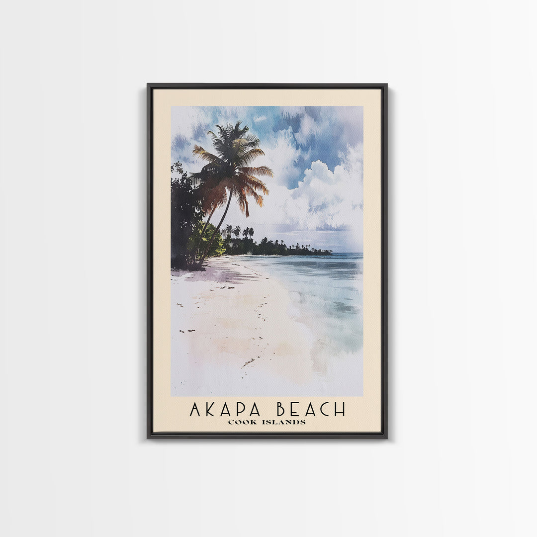 Akapa Beach, Cook Islands Watercolor Print, Vacation Gift, Cook Islands Wall Art, Beach Painting, Beach Decor, Beach Or Lakehouse Art