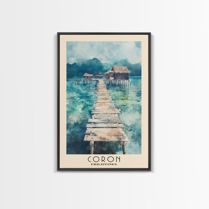 Coron, Philippines Watercolor Print, Vacation Gift, Philippines Wall Art, Vacation Wall Art, Vacatation Memories, Beach Decor, Beach Or Lakehouse Art