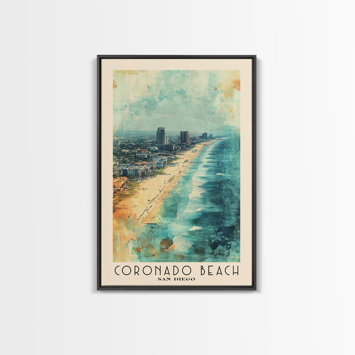 Coronado Beach, San Diego Watercolor Beach Print, Vacation Gift, San Diego Wall Art, Beach Painting, Beach Decor, Beach Painting