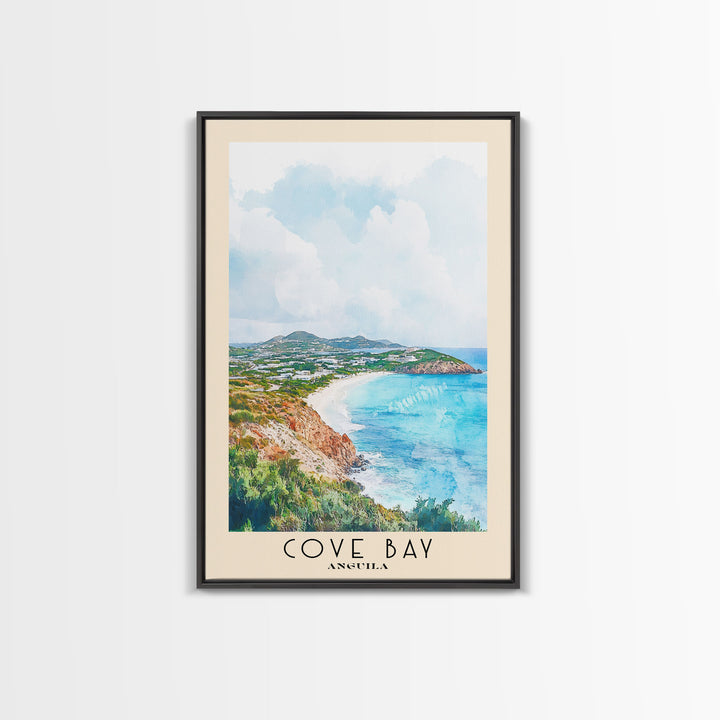 Cove Bay, Anguila Watercolor Print, Vacation Gift, Anguila Wall Art, Beach Painting, Beach Decor, Beach Or Lakehouse Art