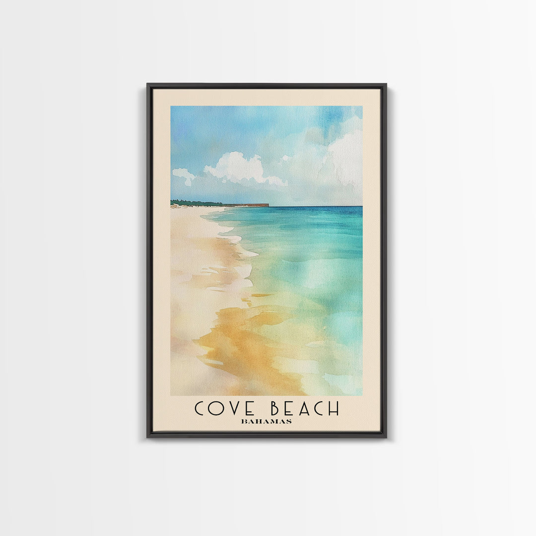 Cove Beach, Bahamas Watercolor Beach Print, Vacation Gift, Bahamas Wall Art, Beach Painting, Beach Decor, Beach Painting