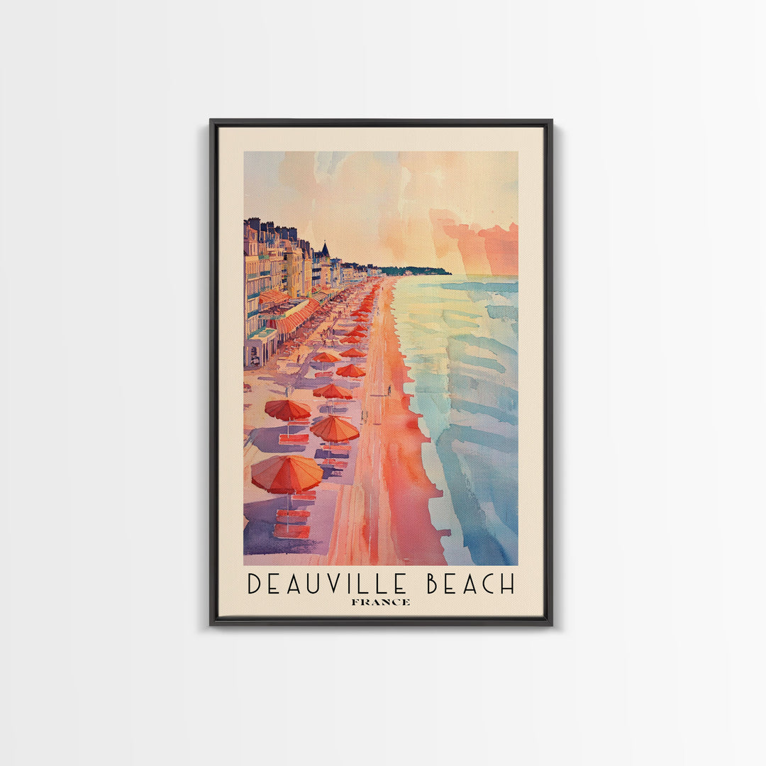 Deauville Beach, France Watercolor Print, Vacation Gift, France Wall Art, Beach Painting, Beach Decor, Beach Or Lakehouse Art