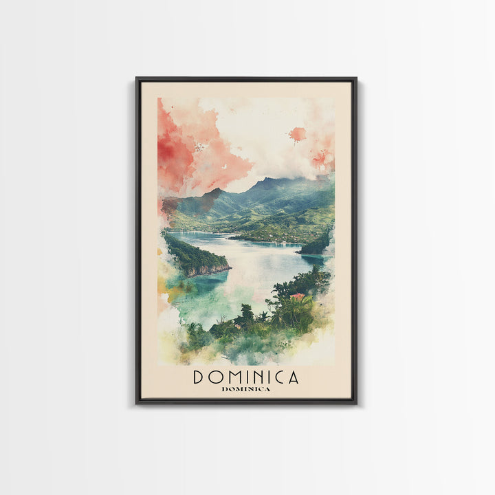 Dominica, Dominica Watercolor Print, Vacation Gift, Dominica Wall Art, Vacation Wall Art, Vacatation Memories, Beach Decor, Beach Or Lakehouse Art