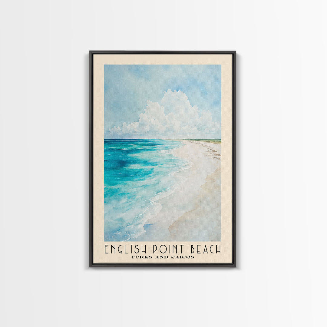 English Point Beach, Turks and Caicos Watercolor Print, Vacation Gift, Turks and Caicos Wall Art, Vacation Wall Art, Vacatation Memories, Beach Decor, Beach Or Lakehouse Art