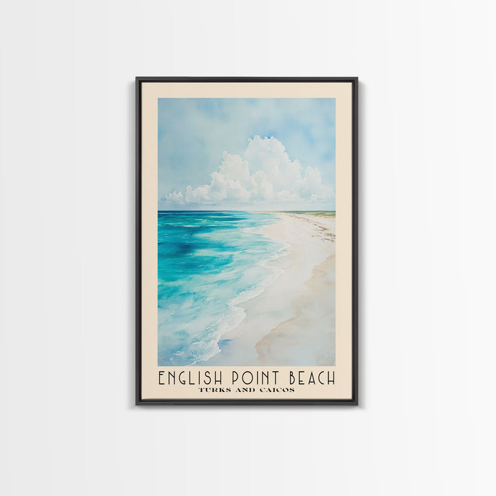 English Point Beach, Turks and Caicos Watercolor Print, Vacation Gift, Turks and Caicos Wall Art, Vacation Wall Art, Vacatation Memories, Beach Decor, Beach Or Lakehouse Art