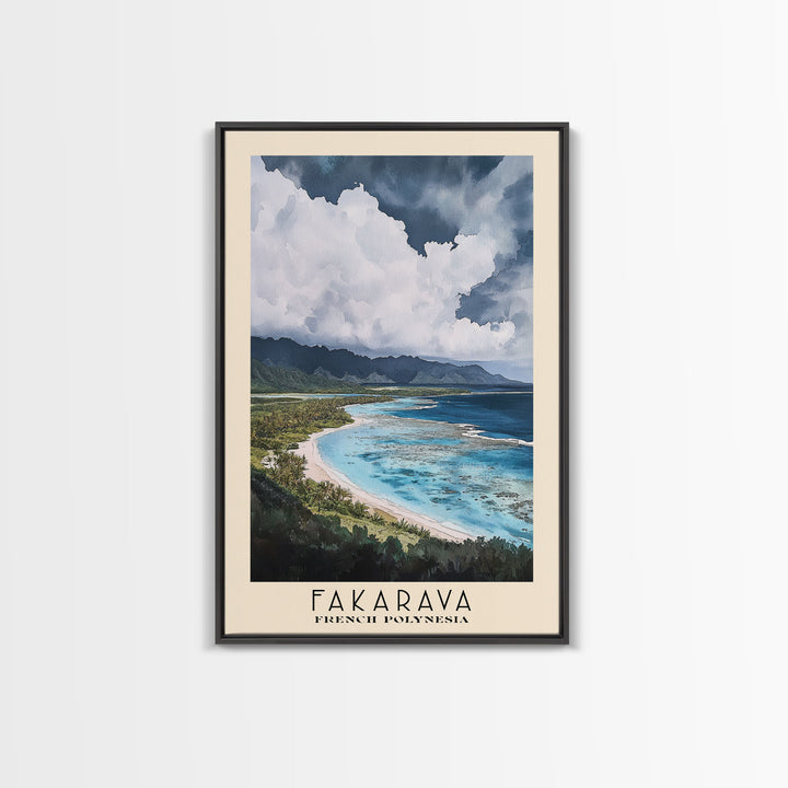 Fakarava, French Polynesia Watercolor Print, Vacation Gift, French Polynesia Wall Art, Vacation Wall Art, Vacatation Memories, Beach Decor, Beach Or Lakehouse Art