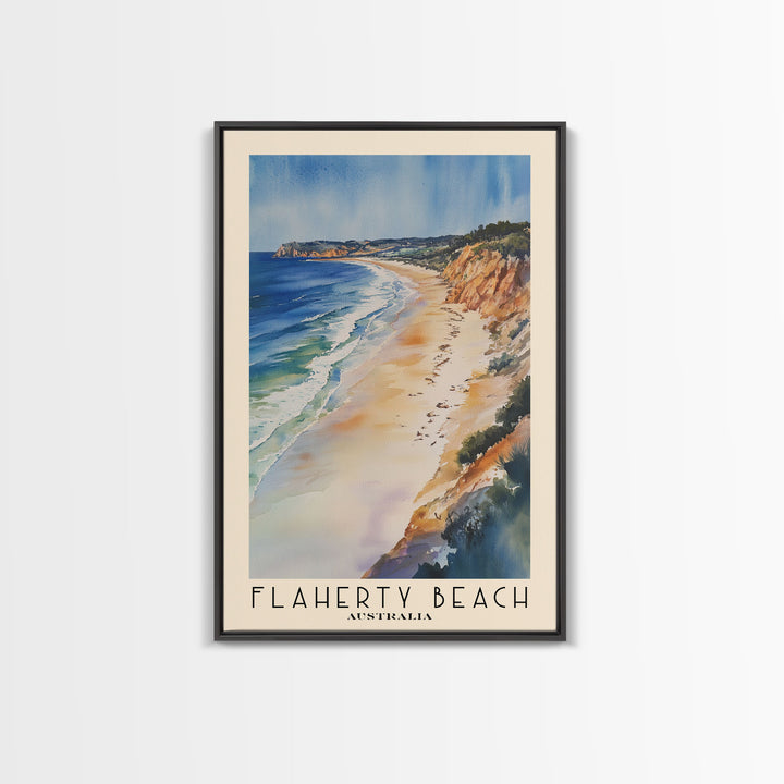 Flaherty Beach, Australia Watercolor Print, Vacation Gift, Australia Wall Art, Beach Painting, Beach Decor, Large Wall Art, Wood Frame Art