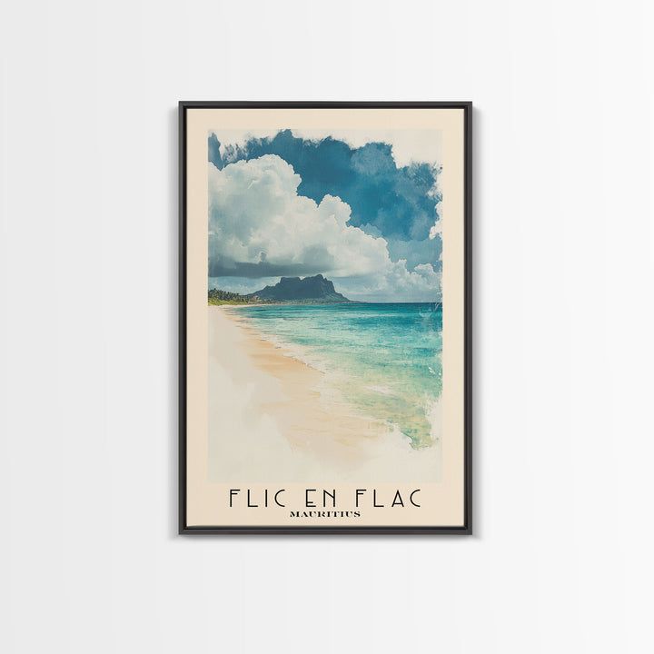 Flic en Flac, Mauritius Watercolor Print, Vacation Gift, Mauritius Wall Art, Beach Painting, Beach Decor, Beach Or Lakehouse Art