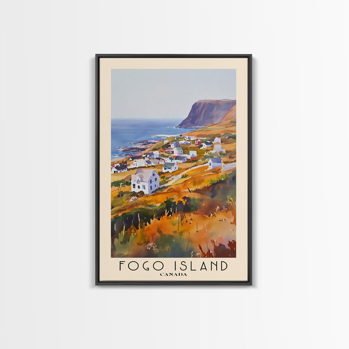 Fogo Island, Canada Watercolor Print, Vacation Gift, Canada Wall Art, Vacation Wall Art, Vacatation Memories, Beach Decor, Beach Or Lakehouse Art