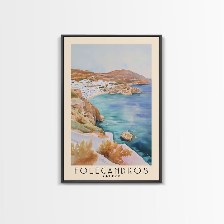 Folegandros, Greece Watercolor Print, Vacation Gift, Greece Wall Art, Beach Painting, Beach Decor, Beach Or Lakehouse Art