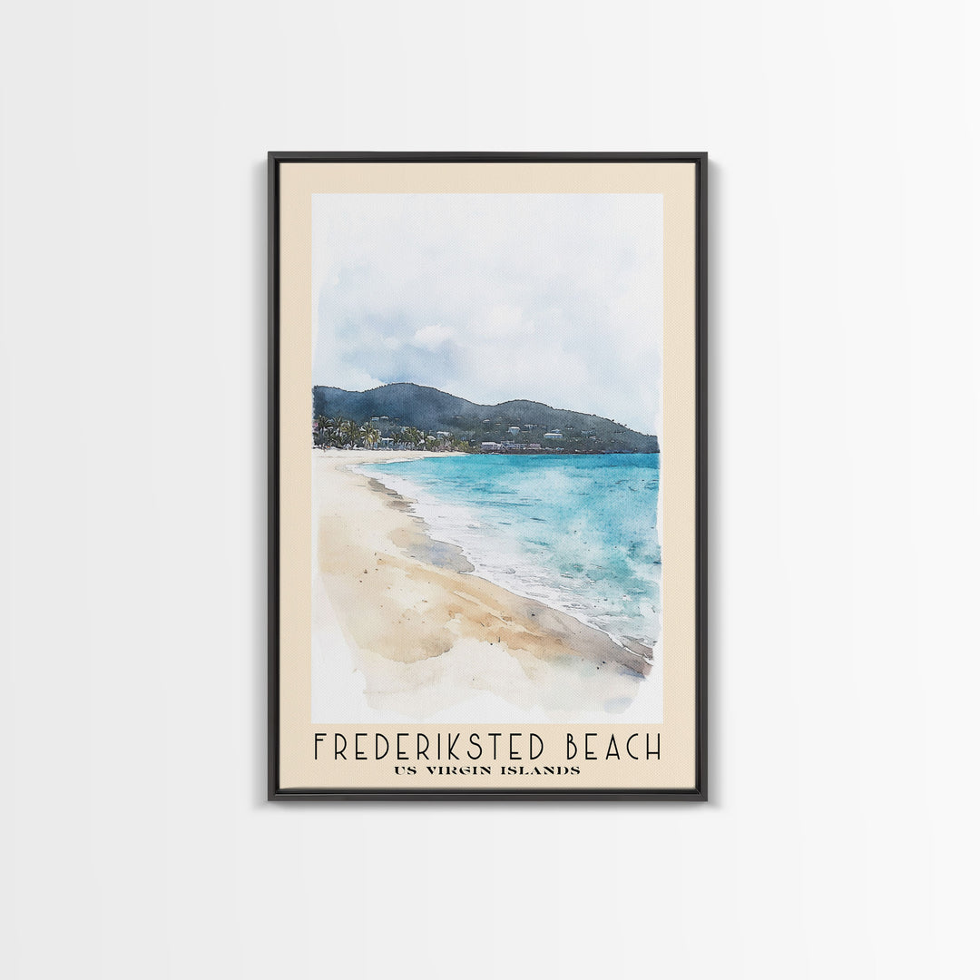 Frederiksted Beach, US Virgin islands Watercolor Beach Print, Vacation Gift, US Virgin islands Wall Art, Beach Painting, Beach Decor, Beach Painting