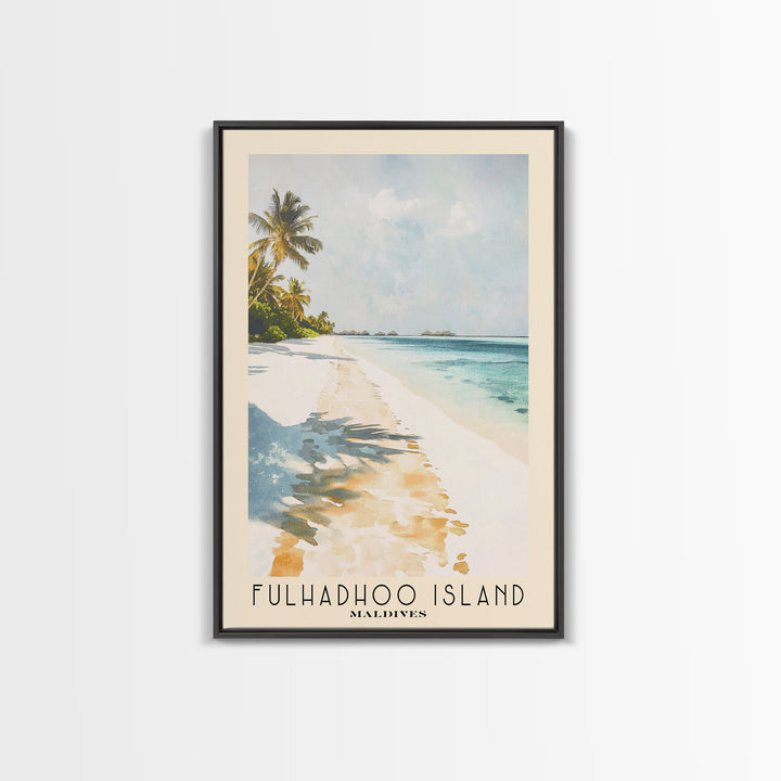 Fulhadhoo Island, Maldives Watercolor Beach Print, Vacation Gift, Maldives Wall Art, Beach Painting, Beach Decor, Beach Painting