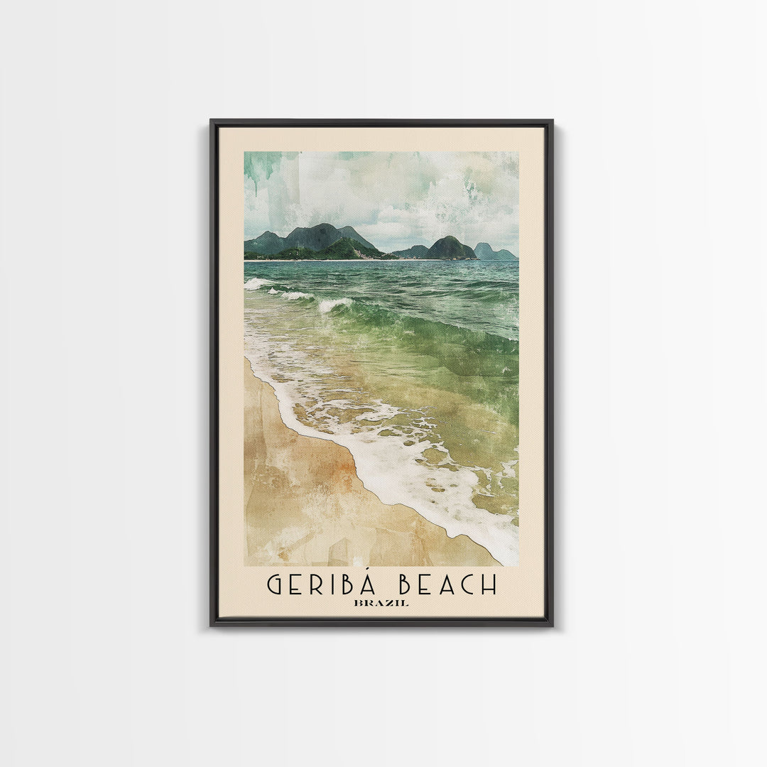 Geribá Beach, Brazil Watercolor Print, Vacation Gift, Brazil Wall Art, Vacation Wall Art, Vacatation Memories, Beach Decor, Beach Or Lakehouse Art