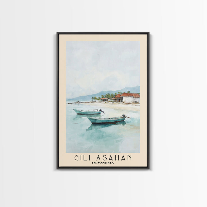 Gili Asahan, Indonesia Watercolor Print, Vacation Gift, Indonesia Wall Art, Beach Painting, Beach Decor, Beach Or Lakehouse Art