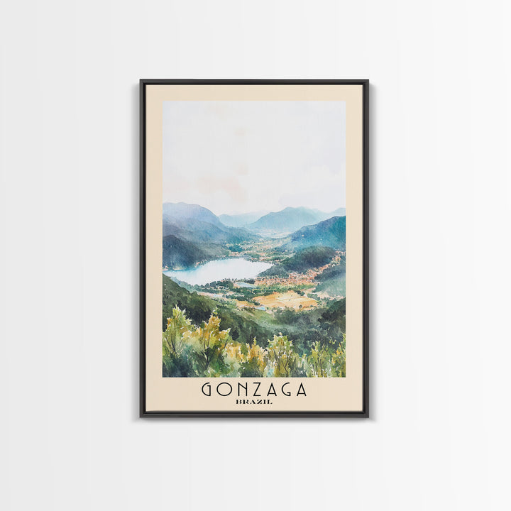 Gonzaga, Brazil Watercolor Beach Print, Vacation Gift, Brazil Wall Art, Beach Painting, Beach Decor, Beach Painting