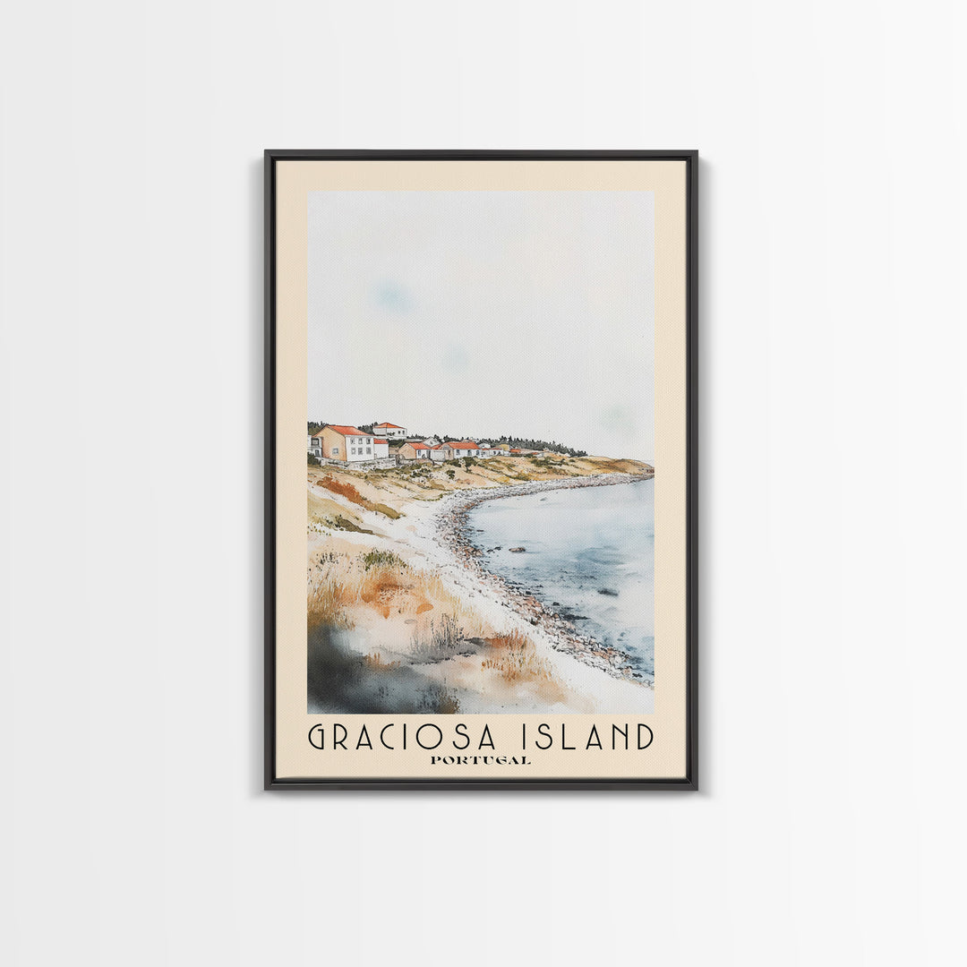 Graciosa Island, Portugal Watercolor Print, Vacation Gift, Portugal Wall Art, Beach Painting, Beach Decor, Beach Or Lakehouse Art