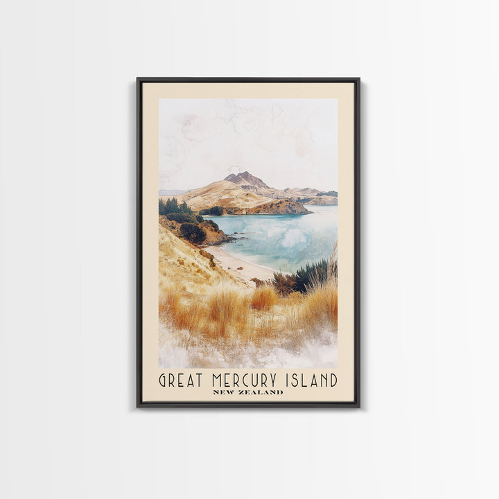 Great Mercury Island, New Zealand Watercolor Print, Vacation Gift, New Zealand Wall Art, Vacation Wall Art, Vacatation Memories, Beach Decor, Beach Or Lakehouse Art