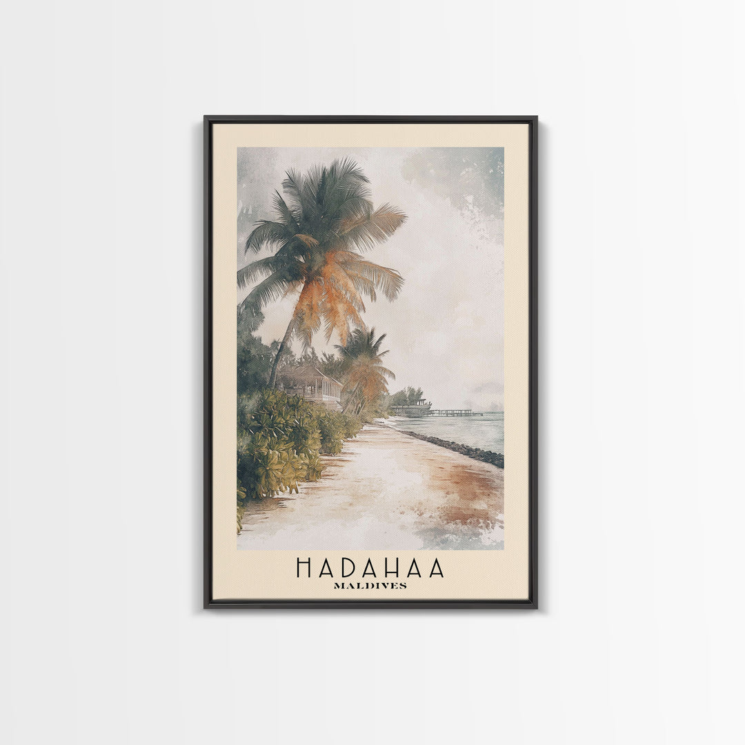 Hadahaa, Maldives Watercolor Print, Vacation Gift, Maldives Wall Art, Vacation Wall Art, Vacatation Memories, Beach Decor, Beach Or Lakehouse Art