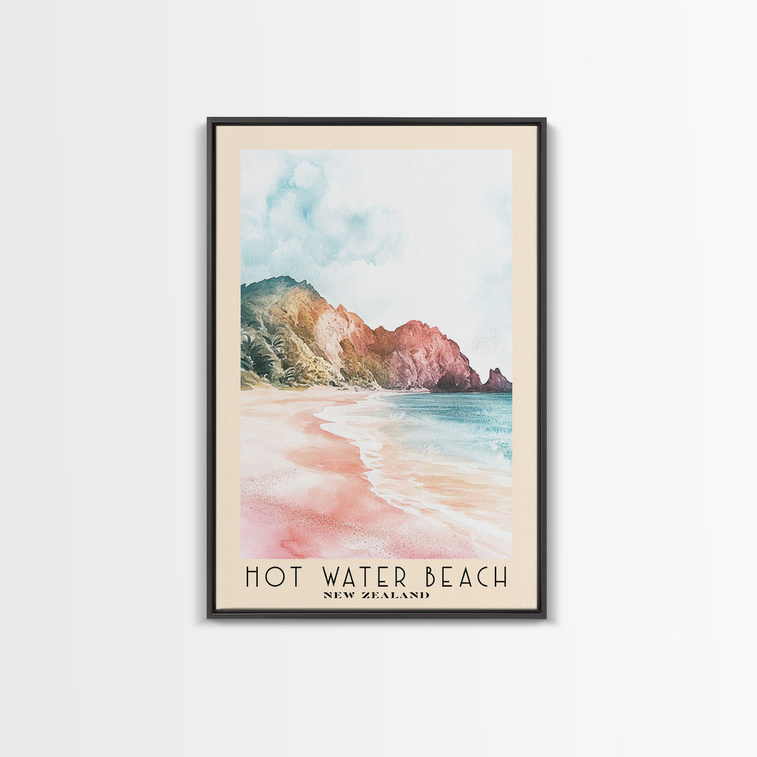 Hot Water Beach, New Zealand Watercolor Print, Vacation Gift, New Zealand Wall Art, Beach Painting, Beach Decor, Beach Or Lakehouse Art