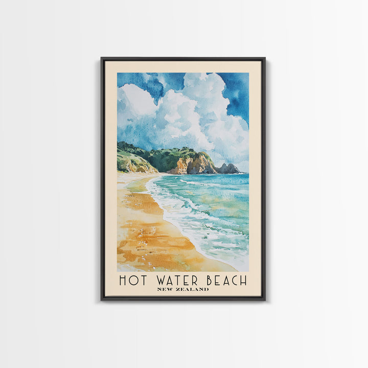 Hot Water Beach, New Zealand Watercolor Beach Print, Vacation Gift, New Zealand Wall Art, Beach Painting, Beach Decor, Beach Painting