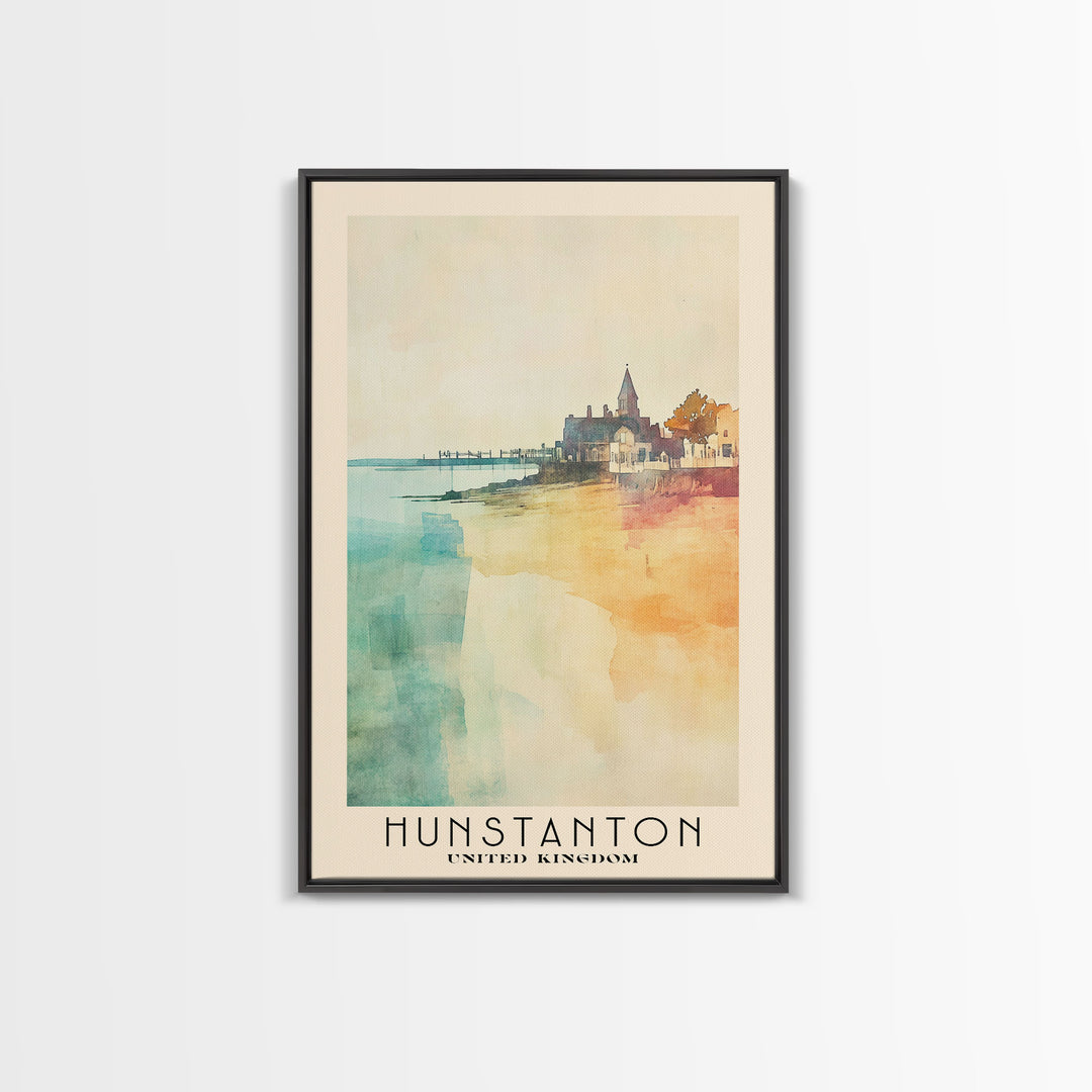 Hunstanton, United Kingdom Watercolor Print, Vacation Gift, United Kingdom Wall Art, Beach Painting, Beach Decor, Beach Or Lakehouse Art