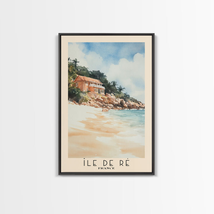 Île de Ré, France Watercolor Beach Print, Vacation Gift, France Wall Art, Beach Painting, Beach Decor, Beach Painting