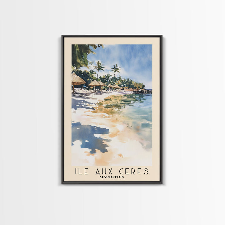 Ile aux Cerfs, Mauritius Watercolor Print, Vacation Gift, Mauritius Wall Art, Vacation Wall Art, Vacatation Memories, Beach Decor, Beach Or Lakehouse Art